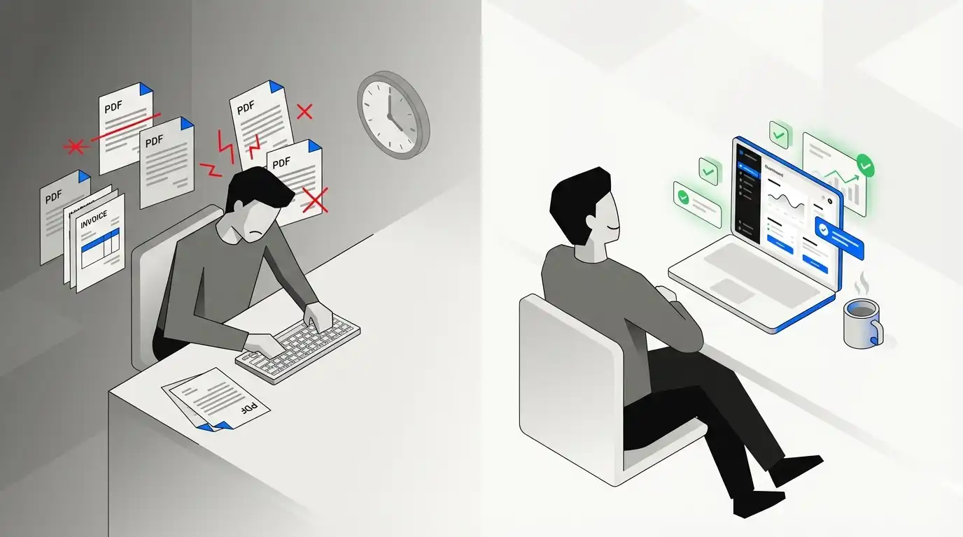 Procesamiento de documentos antes y después